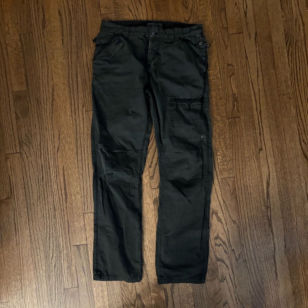Rogue State Mens Textured Casual Cargo Pants, black, 34Wx32L Button Fly